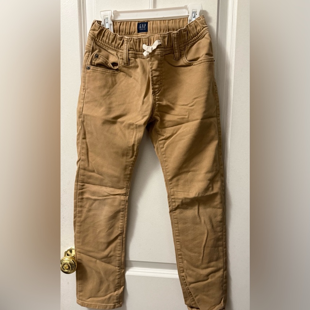 GAP Stretch Slim Drawstring Chino in Tan